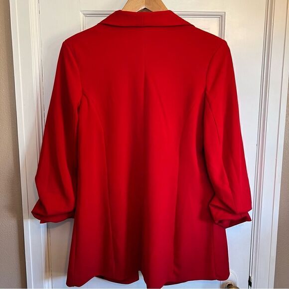 Boom Boom Jeans Red Cascade Front Knit Crepe Blazer - Picture 4 of 14